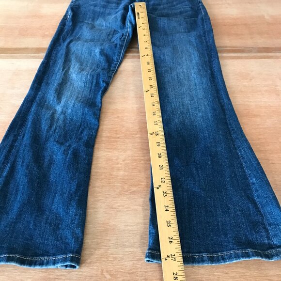 DL1961 Abbey Bootcut Flare Jeans Women 30 Blue Mid Rise Medium Wash Stretch - Picture 7 of 12